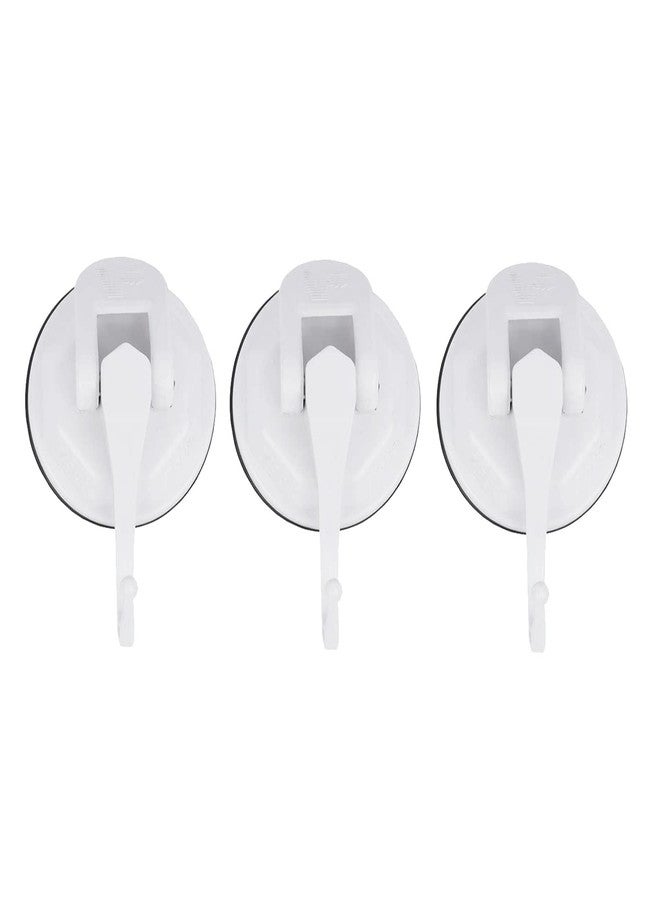 Vacc Fast Acrylic Heavy Duty Vacuum Based Suction Hooks Big Size Wall Hook Hanger and Holder Specialized for Kitchen, Bathroom, Restroom Organization - Pack of 3 (White) - Image 1